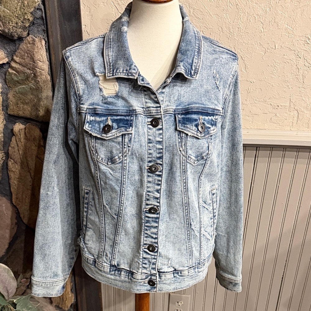 Torrid Light Blue Distressed Jean Jacket